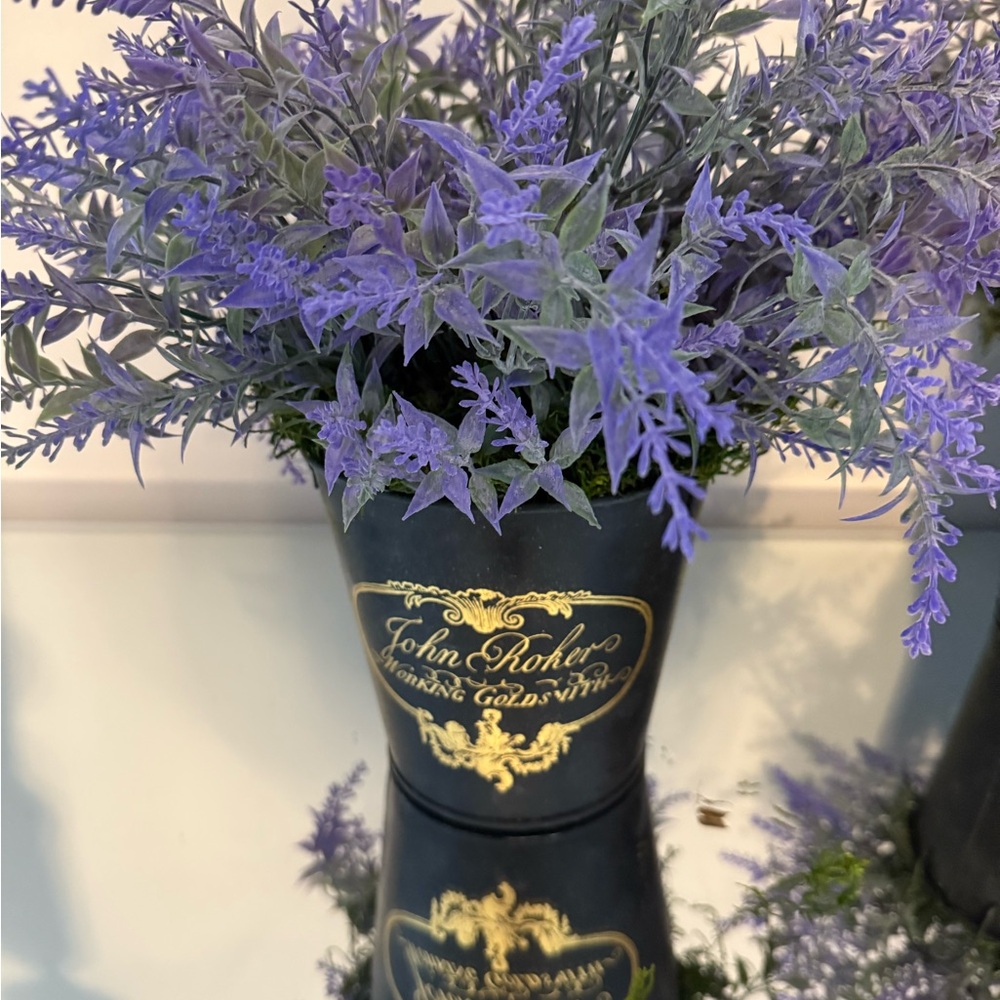 John Robshaw Purple Faux Floral Arrangement